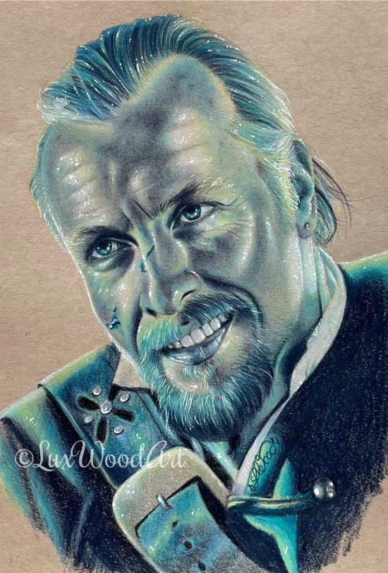 Spectral Flint - Color pencil and white Posca pen on toned tan paper - Captain Flint fanart